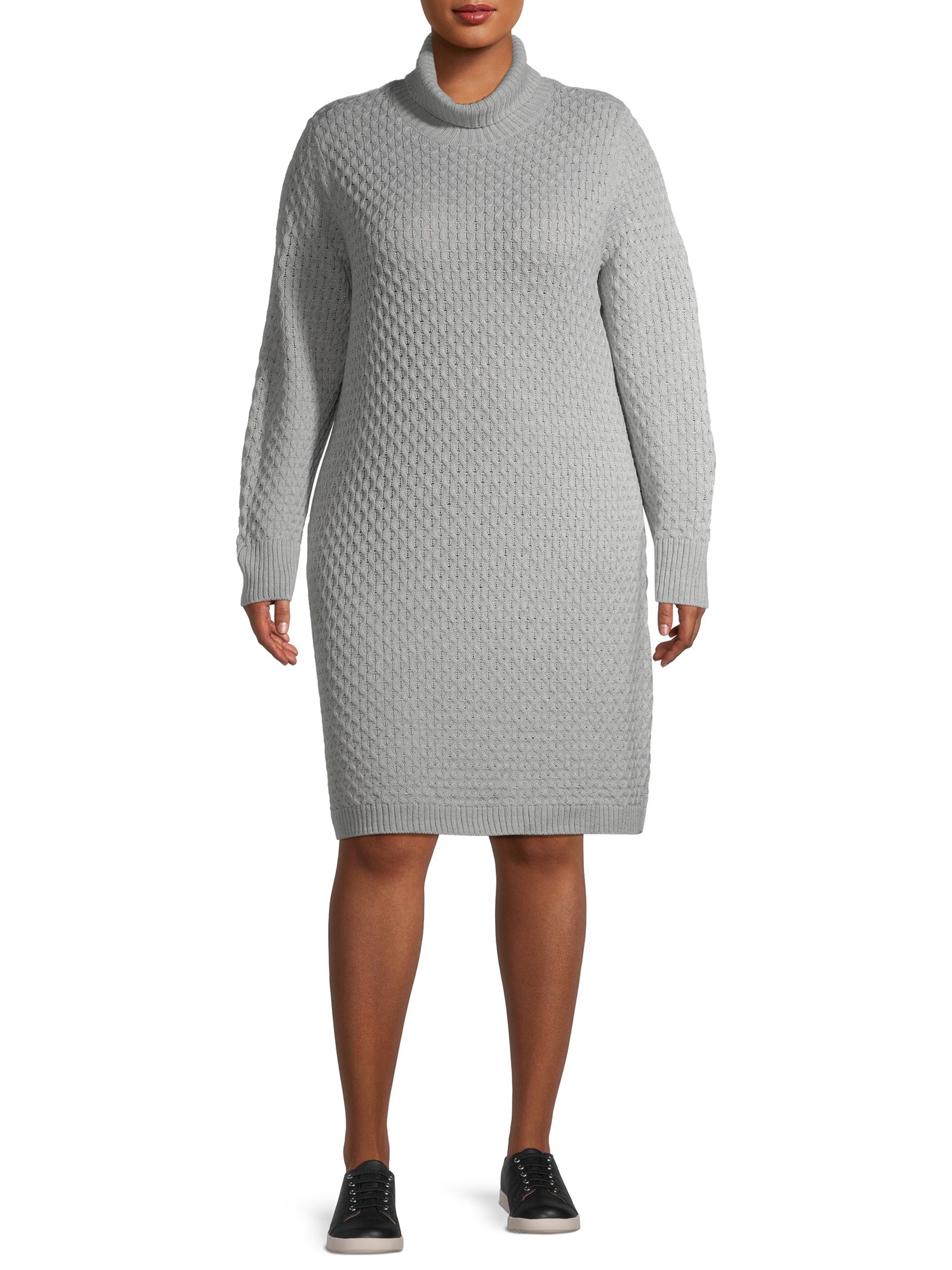 Honeycomb Turtleneck Sweater Dress ...